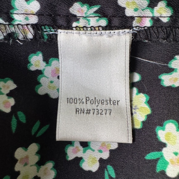 LC Lauren Conrad Black Floral Flowy Tank Top Size Small - Picture 6 of 9